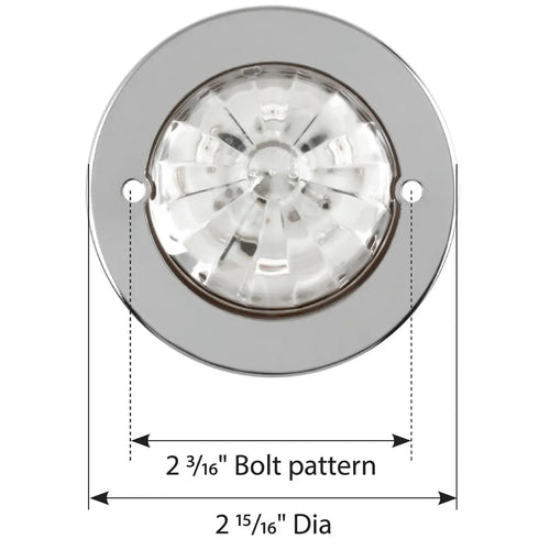 Grand General Amber /Clear 2" Watermelon Surface Mount LED Light with Stainless Steel Bezel
