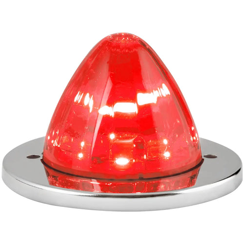 Grand General Red/Red 2" Watermelon Surface Mount LED Light with Stainless Steel Bezel