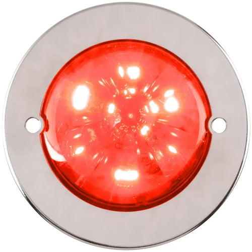 Grand General Red/Red 2" Watermelon Surface Mount LED Light with Stainless Steel Bezel