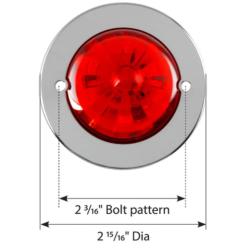 Grand General Red/Red 2" Watermelon Surface Mount LED Light with Stainless Steel Bezel