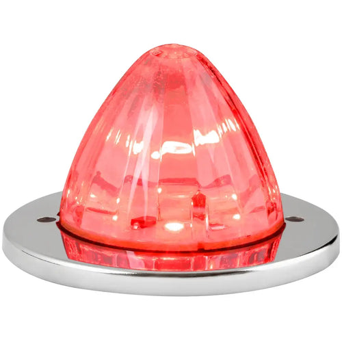 Grand General Red/Clear 2" Watermelon Surface Mount LED Light with Stainless Steel Bezel