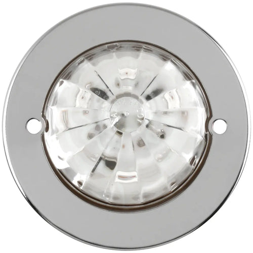 Grand General Red/Clear 2" Watermelon Surface Mount LED Light with Stainless Steel Bezel