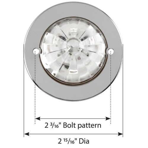 Grand General White/Clear 2" Watermelon Surface Mount LED Light with Stainless Steel Bezel