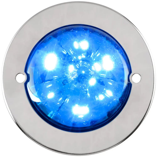Grand General Blue/Blue 2" Watermelon Surface Mount LED Light with Stainless Steel Bezel