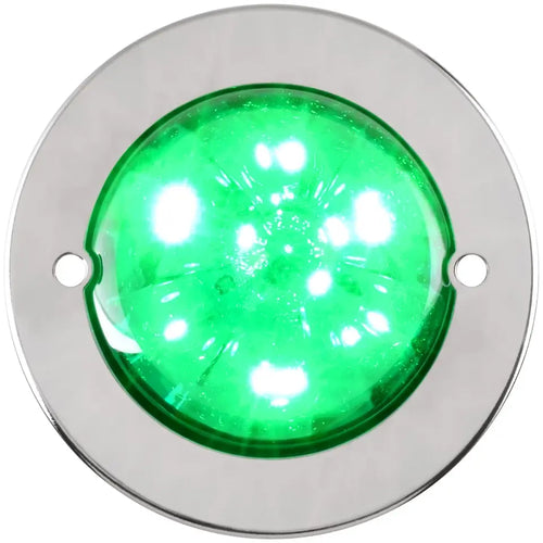 Grand General Green/Green 2" Watermelon Surface Mount LED Light with Stainless Steel Bezel