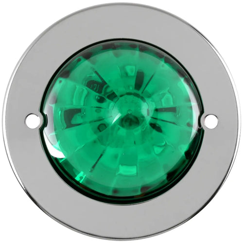 Grand General Green/Green 2" Watermelon Surface Mount LED Light with Stainless Steel Bezel
