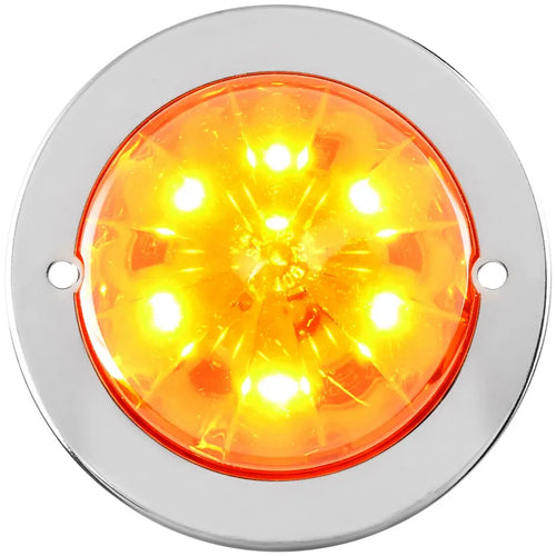 Grand General Amber/Amber 2-1/2" Watermelon Surface Mount LED Light with Stainless Steel Bezel