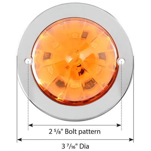 Grand General Amber/Amber 2-1/2" Watermelon Surface Mount LED Light with Stainless Steel Bezel