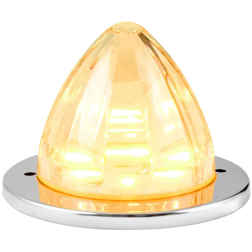 Grand General Amber/Clear 2-1/2" Watermelon Surface Mount LED Light with Stainless Steel Bezel