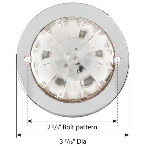 Grand General Amber/Clear 2-1/2" Watermelon Surface Mount LED Light with Stainless Steel Bezel