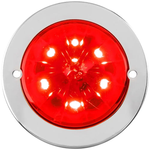 Grand General Red/Red 2-1/2" Watermelon Surface Mount LED Light with Stainless Steel Bezel