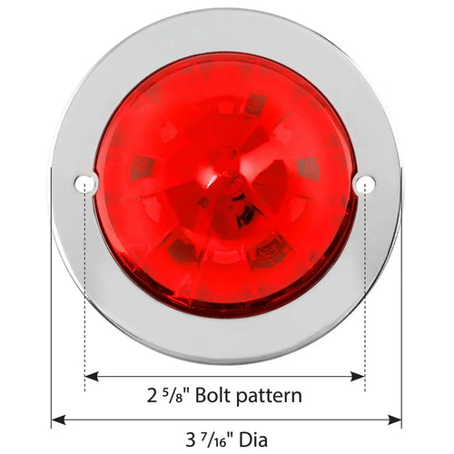 Grand General Red/Red 2-1/2" Watermelon Surface Mount LED Light with Stainless Steel Bezel