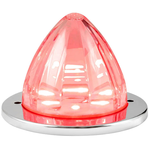 Grand General Red/Clear 2-1/2" Watermelon Surface Mount LED Light with Stainless Steel Bezel
