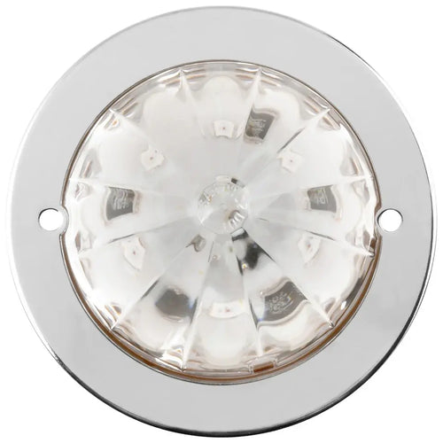 Grand General Red/Clear 2-1/2" Watermelon Surface Mount LED Light with Stainless Steel Bezel