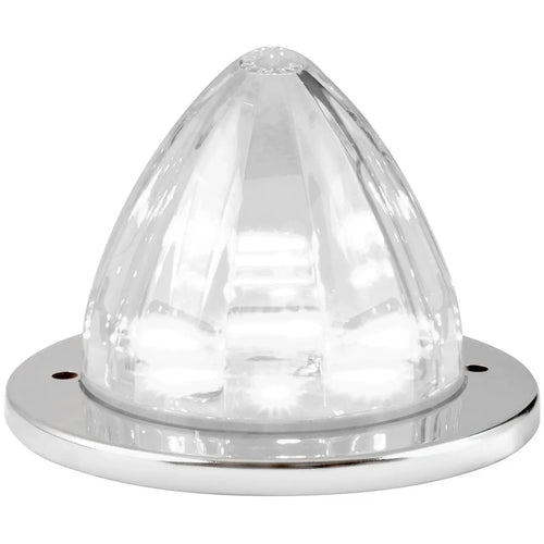 Grand General White/Clear 2-1/2" Watermelon Surface Mount LED Light with Stainless Steel Bezel