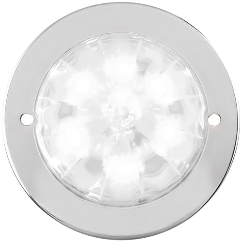 Grand General White/Clear 2-1/2" Watermelon Surface Mount LED Light with Stainless Steel Bezel