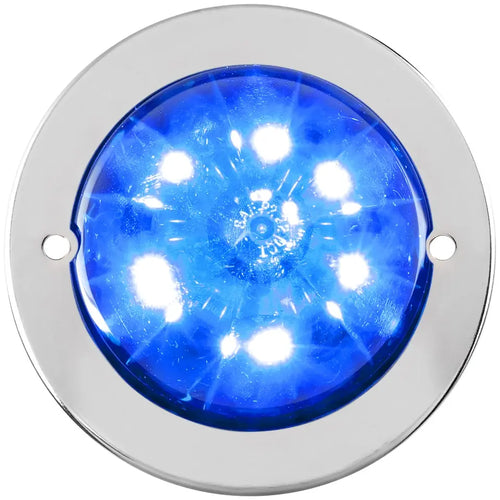 Grand General Blue/Blue 2-1/2" Watermelon Surface Mount LED Light with Stainless Steel Bezel