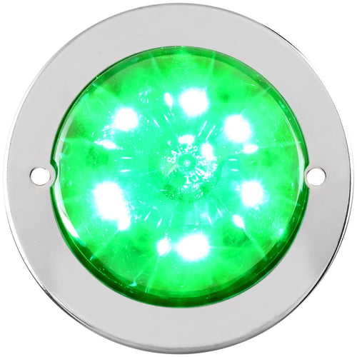 Grand General Green/Green 2-1/2" Watermelon Surface Mount LED Light with Stainless Steel Bezel