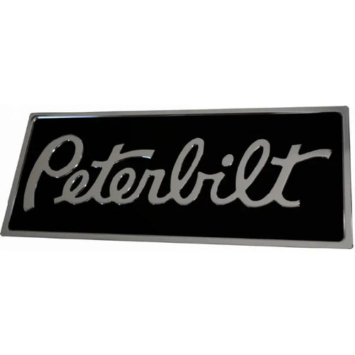 Peterbilt Rectangular Black Chrome Engraved Emblem