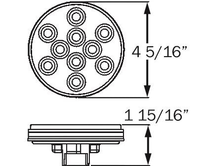 Red stop/turn/tail light kit with  grommet and  pigtail, PL-3 connection, 12V