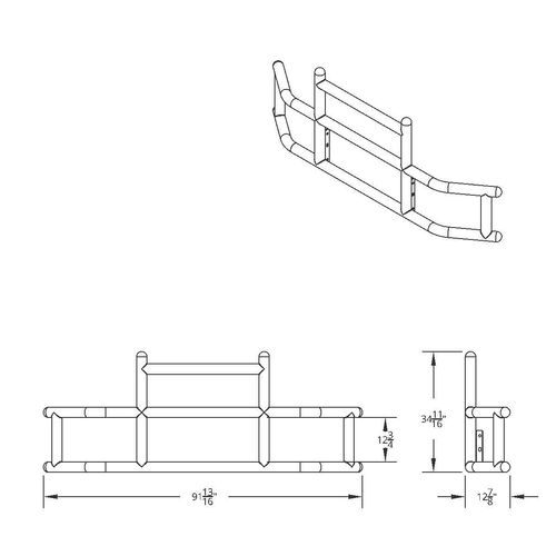 HighwayShield I20 R-304 Stainless Steel Grille Guard & Bracket Kit For 2022-2025 Peterbilt 579 & Kenworth T680