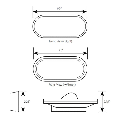 Grand General Oval Side Turn and Marker Light with Reflector