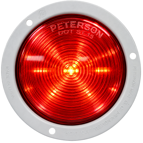 LED Stop/Turn/Tail, Round, Single-Diode, Flange-Mount 4″, Red
