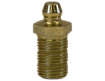 1/8 Inch NPT Grease Fittings - Straight 1-1/4 Inch Long Thread (10 Pack)