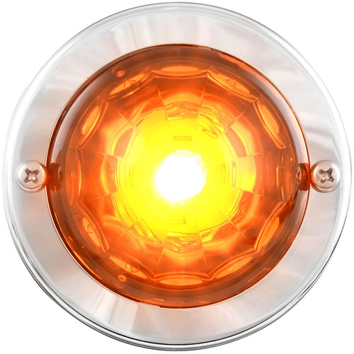 Amber/Amber Mini Super Star Watermelon LED Sealed Light with Stainless Steel Bezel