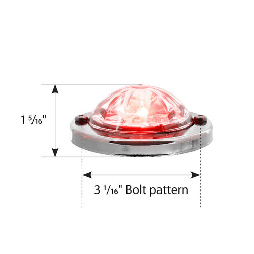 Red/Red Mini Super Star Watermelon LED Sealed Light with Stainless Steel Bezel