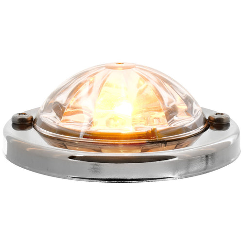 Grand General Amber/Clear Mini Super Star Watermelon LED Sealed Light with Stainless Steel Bezel