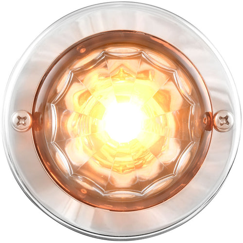 Grand General Amber/Clear Mini Super Star Watermelon LED Sealed Light with Stainless Steel Bezel