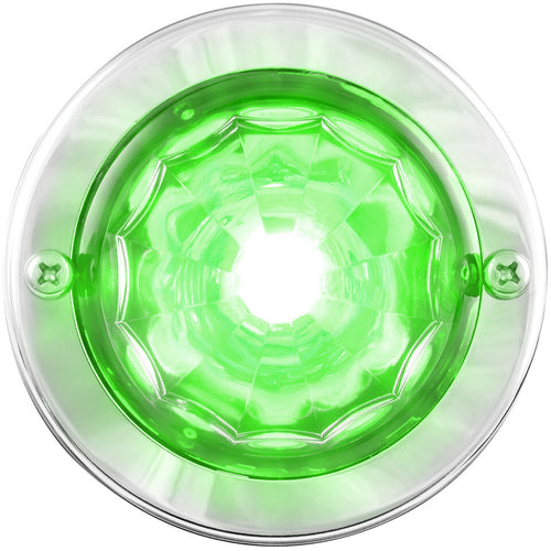 Grand General Green/Clear Mini Super Star Watermelon LED Sealed Light with Stainless Steel Bezel