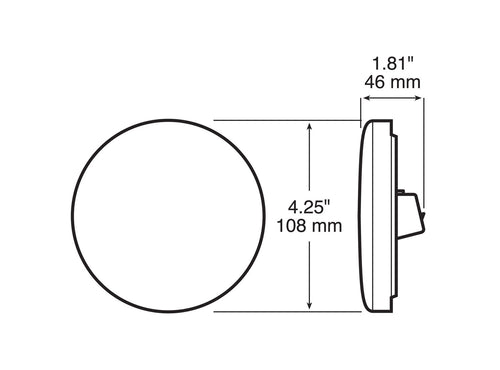 LED Stop/Turn/Tail, Round, Single-Diode, Grommet-Mount, 4″, Red