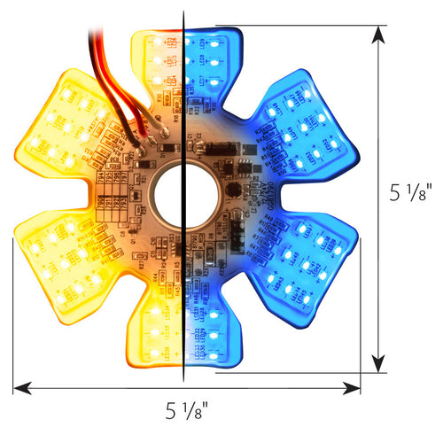 Grand General Amber/Blue Ultra Thin Hex Air Cleaner Dual Color LED Light 12V/24V