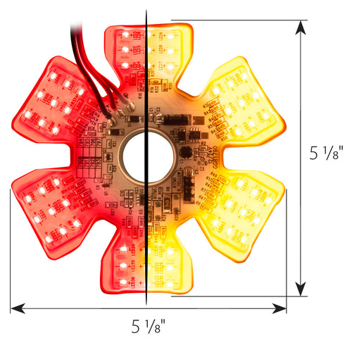 Grand General Ultra Thin Hex Air Cleaner Led Light Red/Amber 3 Wires (Filter)