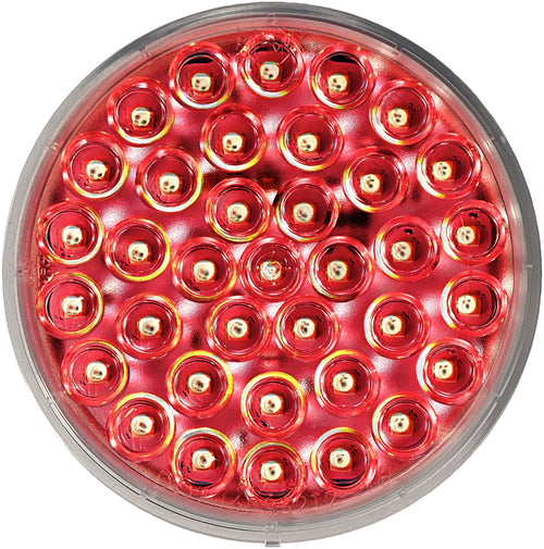 Peterson 4 inch Round Stop Turn Tail Light Grommet kit, Red Clear Lens
