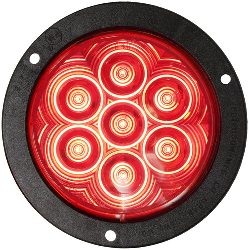 LED Stop/Turn/Tail, Round, Flange-Mount Kit, 4″, Red,