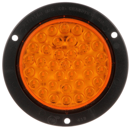 Peterson Amber/Amber LED Turn Signal, Round, Flange 4″ 12V, Amber