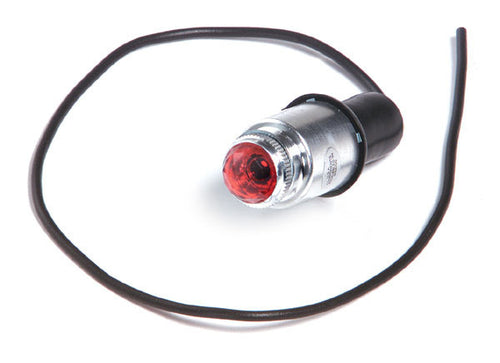 Red 1/2" diameter faceted lens, 15 amp @ 12V DC