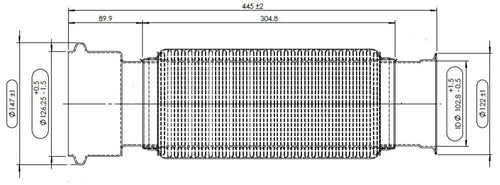 17.52 X 4" Exhaust Bellow, Volvo Stainless Steel