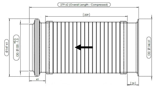 Exhaust Flex, D3S for Volvo *** Clamps & Gaskets included ***