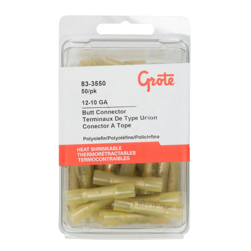 Grote Heat Shrinkable Butt Connectors - Polyolefin 12 - 10 Gauge Pack Quantity: 50