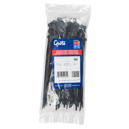 Grote Black Nylon Cable Ties All Weather, 7.7" Long