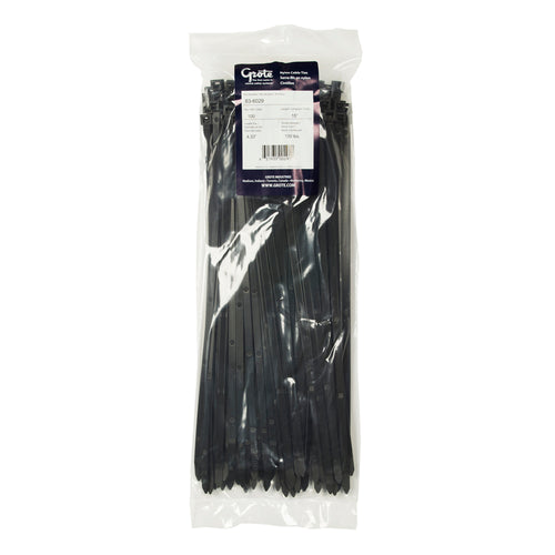 Standard Tie, Black, 14.1", 120 Lb, Pk 100