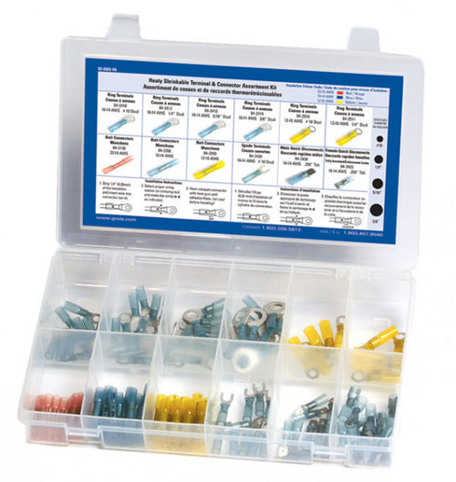 Grote Nylon & PVC Terminal Kit Nylon Terminal & Connector Assortment Kit, 120 Pack