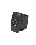 Grote Dual USB Socket, Type A + C, Power Delivery, Rectangle, 12/24 V