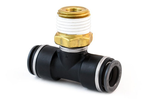 Male Branch Swivel Tee Fitting Tube (Sealant Applied) 5/8” X 1/2”