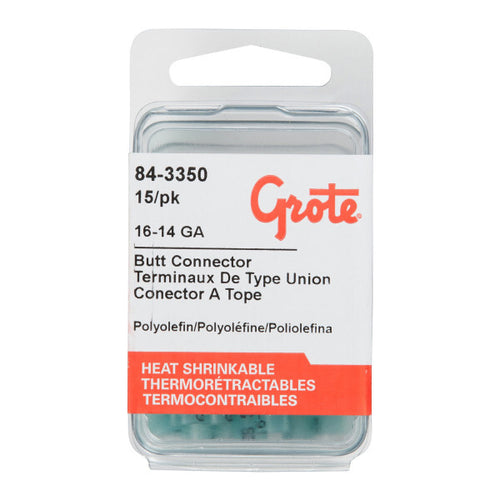 Heat Shrinkable Butt Connectors - Polyolefin 16 - 14 Gauge Pack Quantity: 15
