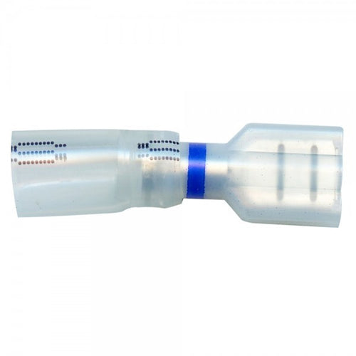 Grote Crystal Clear Heat Shrink Female Disconnect, 16-14 Ga, .250", Pk 15